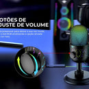 Micrófono USB omnidireccional para jugadores Mesa Havit Gk52 Rgb, negro