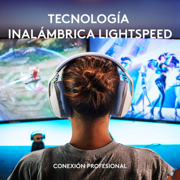 Logitech G435, Diadema Gamer Inalámbrica + Bt / Pc, Ps5 - Bl Color Blanco crudo/Lila