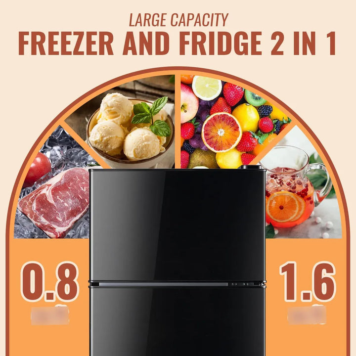 Mini Refrigerador 2.4 Pies Cúbicos Con Congelador Separado
