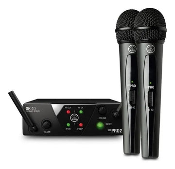 Micrófono Inalámbrico Doble Akg Wms40 Mini Dual De Mano Color Negro