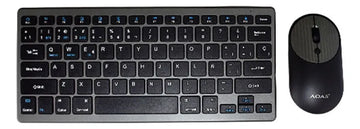 Kit De Teclado Y Mouse Inalámbrico De 2.4 Ghz Para Pc Tablet Mouse Gris Teclado Negro