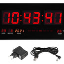 Reloj de pared LED digital grande con temperatura de día, mes y año