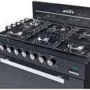 Estufa Con Horno Abba 6 Puestos Gas Natural Rg 803-4n Gt Color Negro