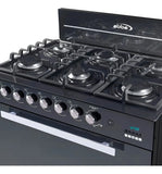 Estufa Con Horno Abba 6 Puestos Gas Natural Rg 803-4n Gt Color Negro