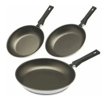 Juego Sartenes Imusa X 3 Piezas 18-20-24 Cm Antiadherente Negro