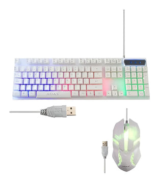Mouse Y Teclado Gamer Rgb Aoas M-400 Blanco
