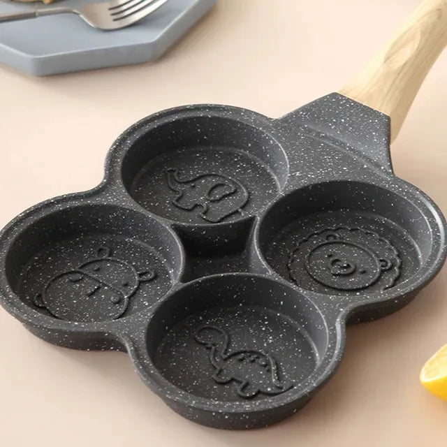 Sartén Para Huevos Fritos Forma De Animales 4 Puestos Niños Gris