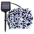 Luz Navideña Solar 100 Led 12mts Recargable Ip67 Blanca Blanco