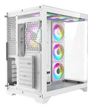 Chasis Gamer Iceberg Crystal Edge Con 7 Ventiladores Argb Blanco