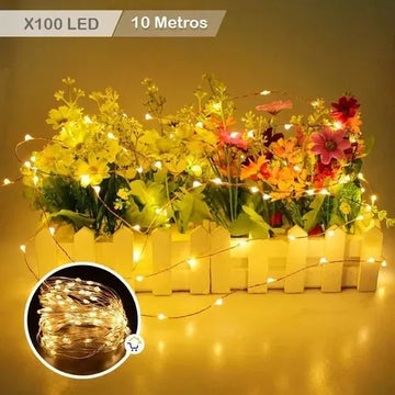 Extensión Micro Led Lineal 10m 100 Luces Navidad Cálida 1540 Cálida