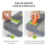 Cortador De Verduras Mandolina 28 En 1 Estación Preparación Gris