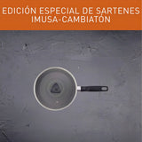 Sartén Imusa Cambiatón 24cm Antiadherente Tapa De Vidrio Color Gris oscuro