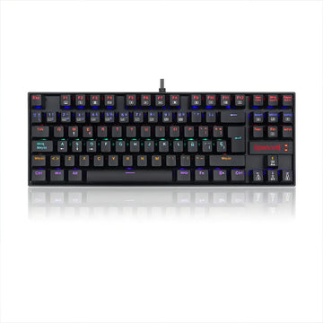 Teclado gamer Redragon Kumara K552 QWERTY español latinoamérica color negro con luz rainbow