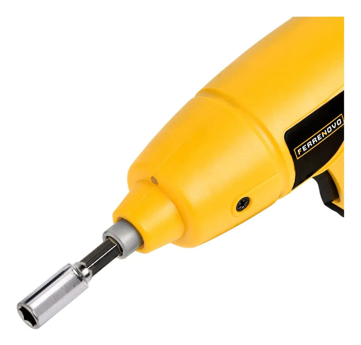 Destornillador Inalámbrico Ferrenovo Con Carga Usb + 10 Punt - Amarillo