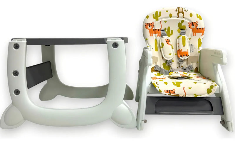 Silla De Comer De Bebe 3 En 1 Comedor Escritorio Mecedor Color Gris Oscuro Gato