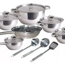 Estufa De Induccion 4 Puestos Empotrable + Bateria 15 Piezas Negro/plateado
