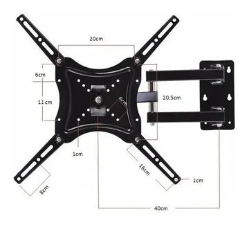 Soporte Base Pared Tv Lcd Led Base 14 Hasta 55 '' 50kg Full Negro