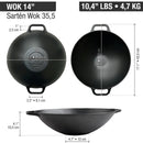 Sarten Wok 14 De Hierro Fundido Esmaltado Victoria Color Negro