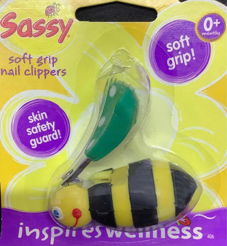 Cortaúñas Para Bebe En Forma Abeja Sassy Ref. 406 Seguro Amarillo Con Negro