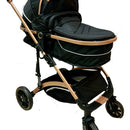 Coche Moisés Para Bebe Lujo 0 A 4 Años Ultra Liviano Color Azul - Negro Chasis 7622201720063
