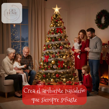 Arbol De Navidad Noruega 2.00m 442 Puntas Gio Home Pino Navideño Look Natural Base Metalica Artificial Para Decoracion Con Bolas Adornos Extensiones Cintas Bombillos Botas Campanas Luces Estrella Noel