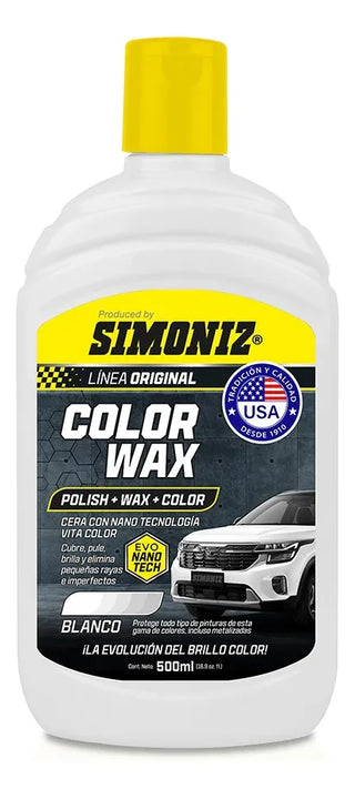 Cera Color Wax Simoniz Con Nano Tecnología Blanco 500ml