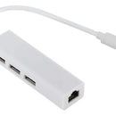 Adaptador De Usb Tipo C A A Rj45 Base 100+ 3 Puertos Usb 2.0
