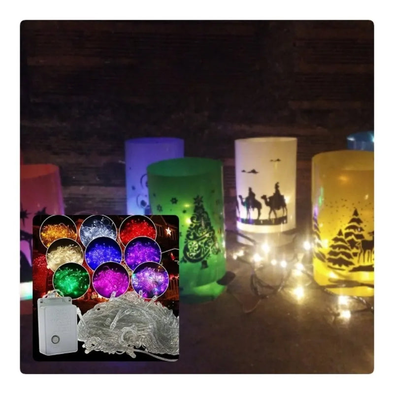 Luz Led Navidad + Faroles Navideños