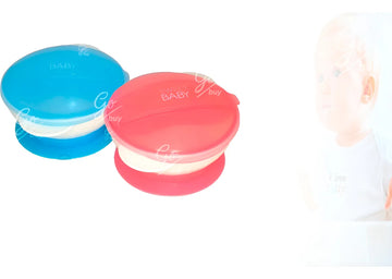 Set Tazon Cuchara Bowl Antideslizante Para Bebe Antiderrame Color