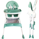 Silla Comer Comedor 3 En 1 Reclinable Plegable Para Bebé Color Verde Claro
