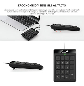 Teclado Numerico Genius Numpad 110 Usb Pc Negro Inclinable
