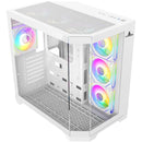 Chasis Gamer Iceberg Crystal Edge Con 7 Ventiladores Argb Blanco