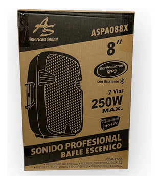 Cabina De Sonido Recargable American Sound 8 Pulgadas Blueto Negro