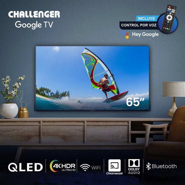Televisor 65 Pulgadas Qled Smart Google Tv Challenger