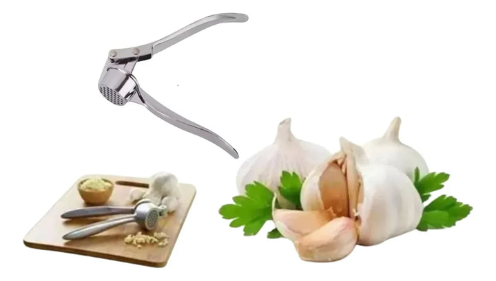 Exprimidor Acero Inoxidable Ajos Prensa Trituradora Plateado