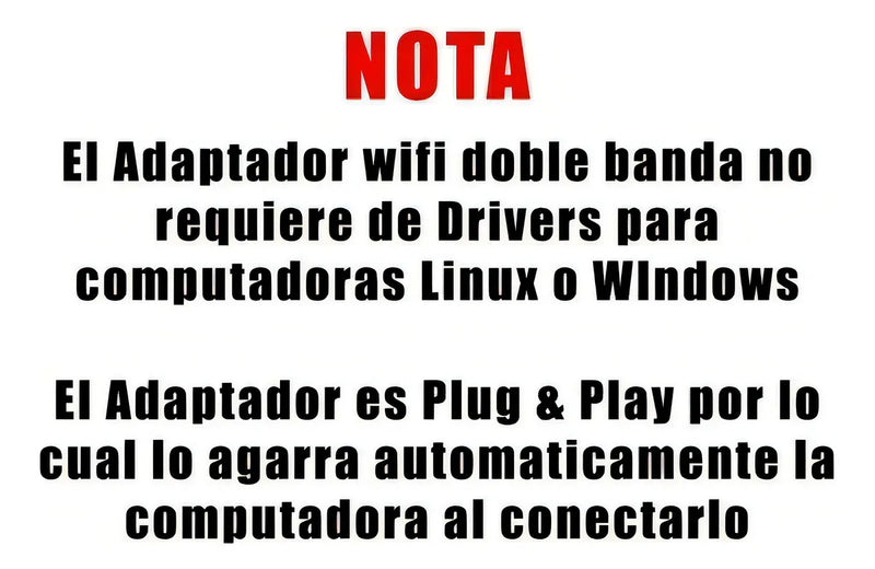 Adaptador Wifi Usb Ac Doble Banda Dual 2.4 Y 5 Ghz + Rapido