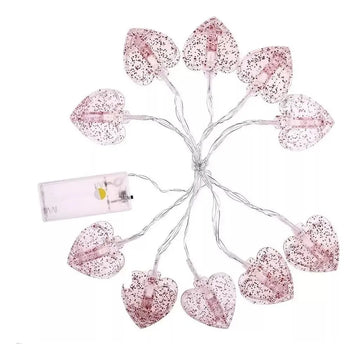 Instalación Corazones Luz Led Pinzas Fotos Decoracion Amor Blanco