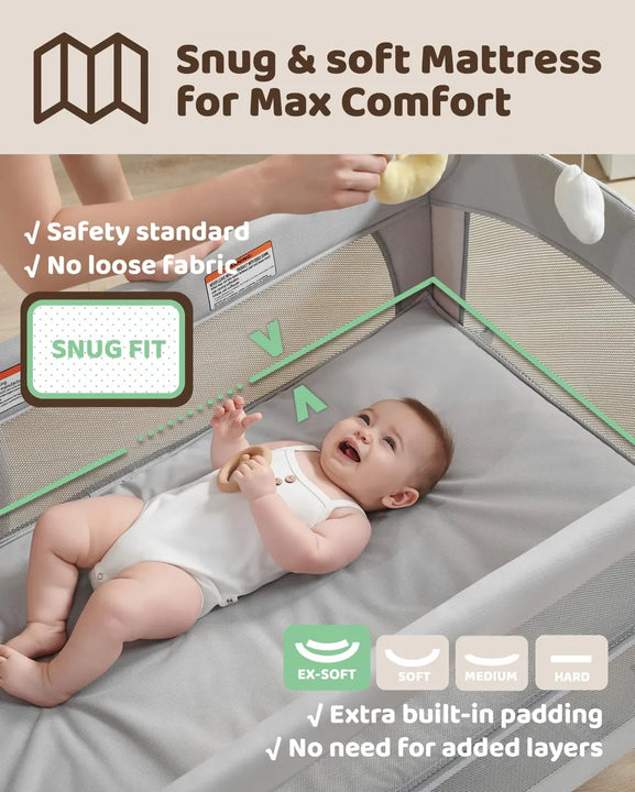 Cuna De Bebé 5 En 1 Con Cambiador Y Accesorios