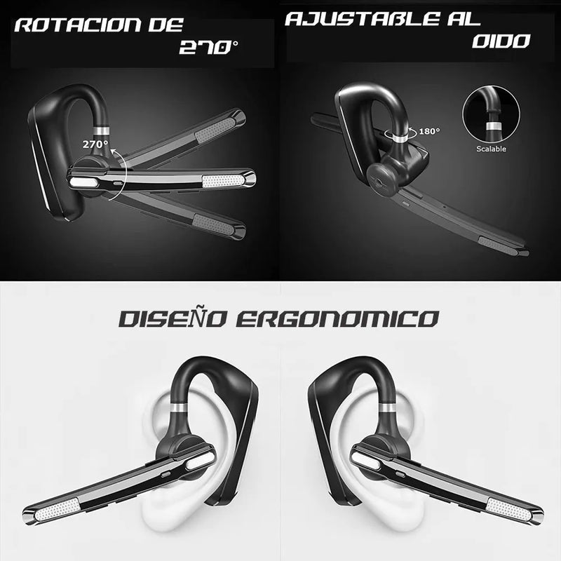 Manos Libres V8 Audífonos Especiales Conductor Carro Y Moto Negro