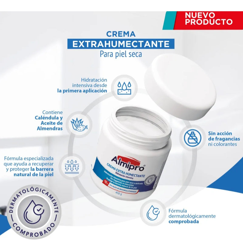 Almipro Crema Extra Humectante Adulto 450 G