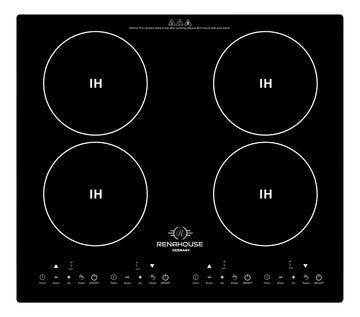 Estufa Electrica De Inducción 4 Puestos Empotrable 4x900w Negro