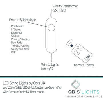 Qbis 200 Luces Led De Navidad De Color Blanco Cálido Con C.