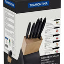 Cuchillos Tramontina Plenus en Acero Inoxidable y Polipropileno Negro 6 Piezas