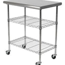 Mesa Cocina Acero Inoxidable 76x51x91 Cms Liso Cromado