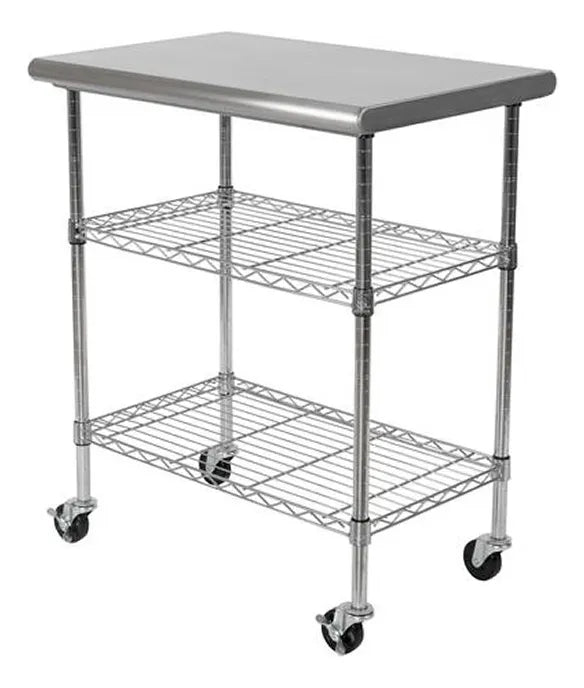 Mesa Cocina Acero Inoxidable 76x51x91 Cms Liso Cromado