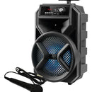 Parlante Recargable 30w Rms Vta Con Micrófono Y Bluetooth Color Negro