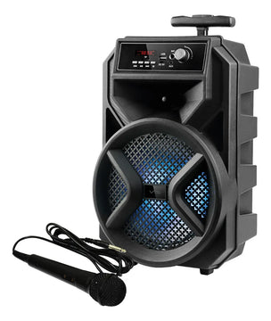 Parlante Recargable 30w Rms Vta Con Micrófono Y Bluetooth Color Negro
