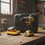 Taladro Inalámbrico 21v Atornillador Percutor 2 Baterias Amarillo 50/60