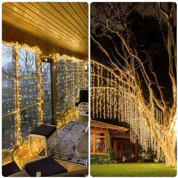 900led Luces De Cortina Navideñas Para Exteriores, 9.5x29.5f