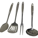 Cucharas Acero Inoxidable Utensilios Cocina Fritos Sopera X4 Gris